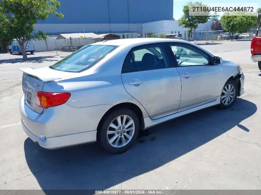 2010 Toyota Corolla S VIN: 2T1BU4EE6AC444872 Lot: 40015977