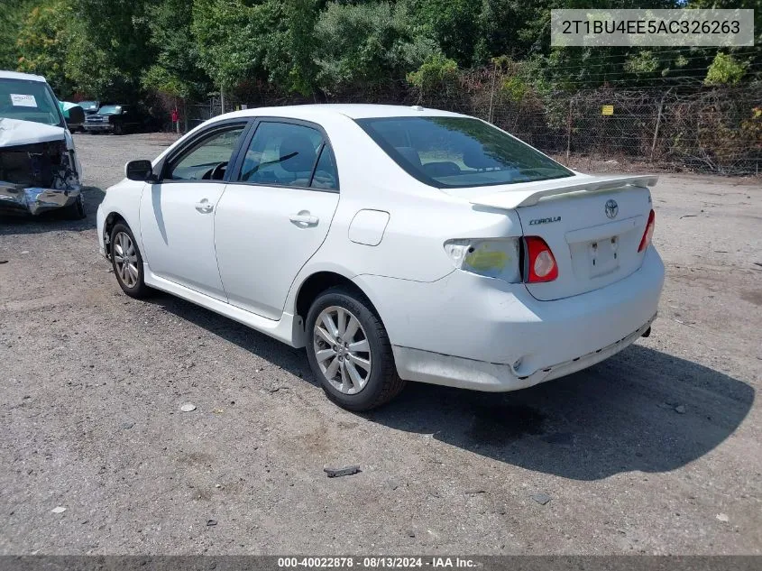 2010 Toyota Corolla S VIN: 2T1BU4EE5AC326263 Lot: 40022878