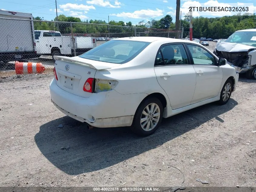 2010 Toyota Corolla S VIN: 2T1BU4EE5AC326263 Lot: 40022878