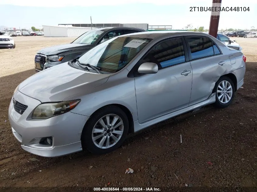 2010 Toyota Corolla S VIN: 2T1BU4EE3AC448104 Lot: 40036544