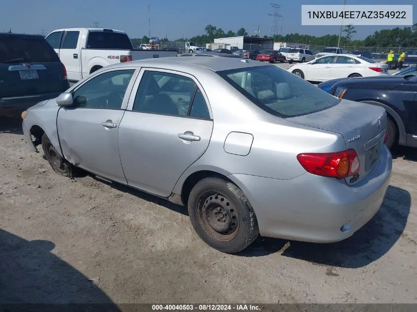 2010 Toyota Corolla Le VIN: 1NXBU4EE7AZ354922 Lot: 40040503