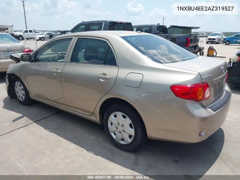 2010 Toyota Corolla Le VIN: 1NXBU4EE2AZ319527 Lot: 40041790