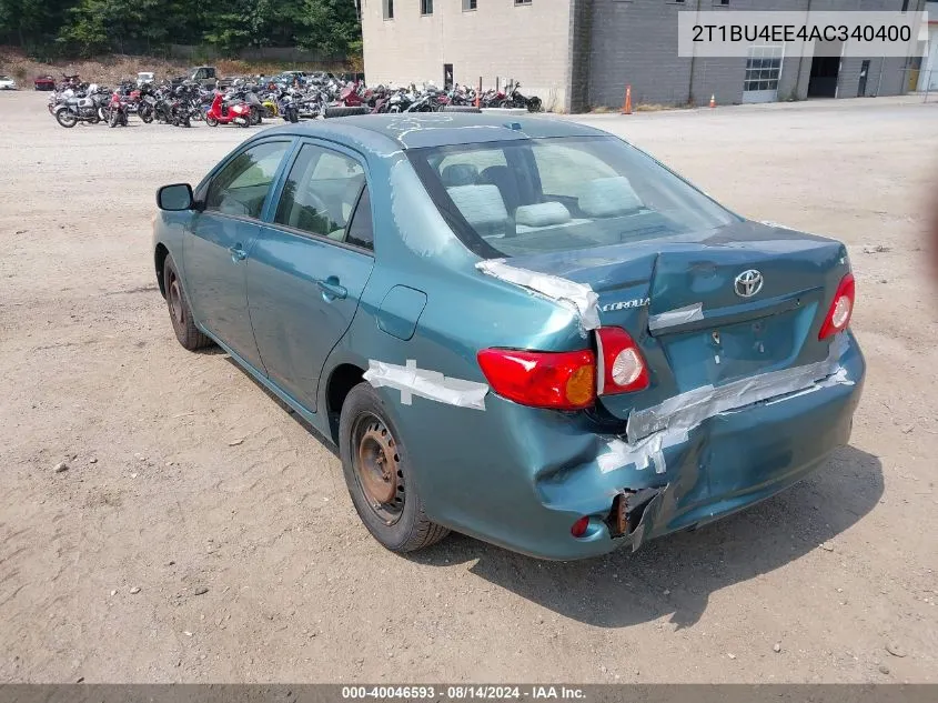 2010 Toyota Corolla Le VIN: 2T1BU4EE4AC340400 Lot: 40046593