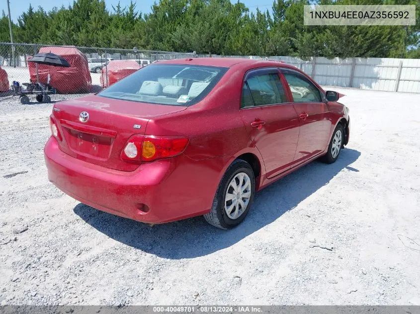 2010 Toyota Corolla Le VIN: 1NXBU4EE0AZ356592 Lot: 40049701