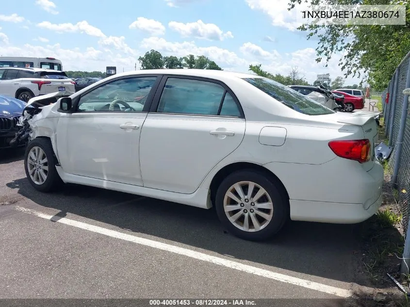 2010 Toyota Corolla S VIN: 1NXBU4EE1AZ380674 Lot: 40051453