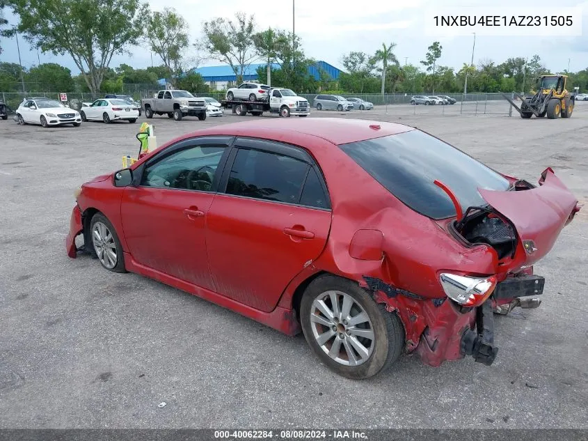 2010 Toyota Corolla S VIN: 1NXBU4EE1AZ231505 Lot: 40062284