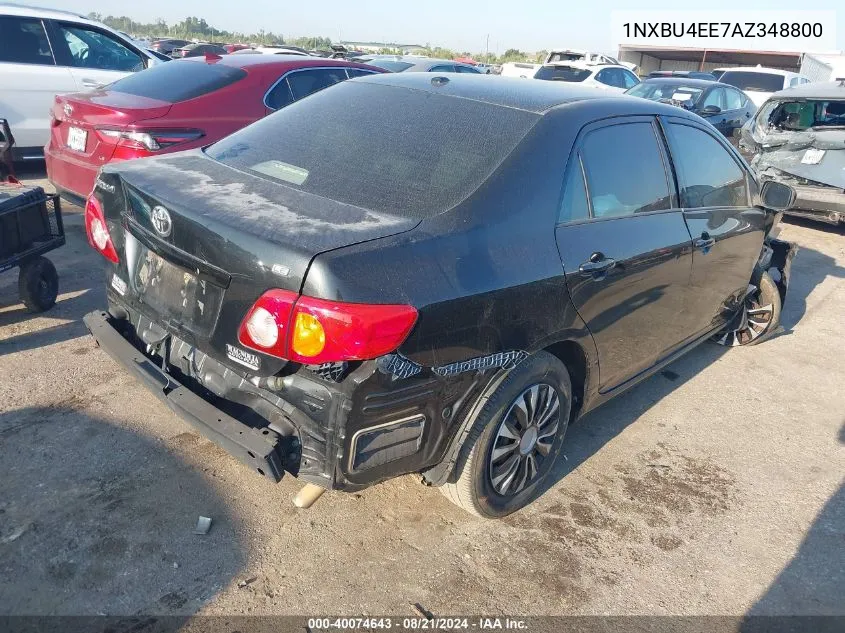 2010 Toyota Corolla S/Le/Xle VIN: 1NXBU4EE7AZ348800 Lot: 40074643