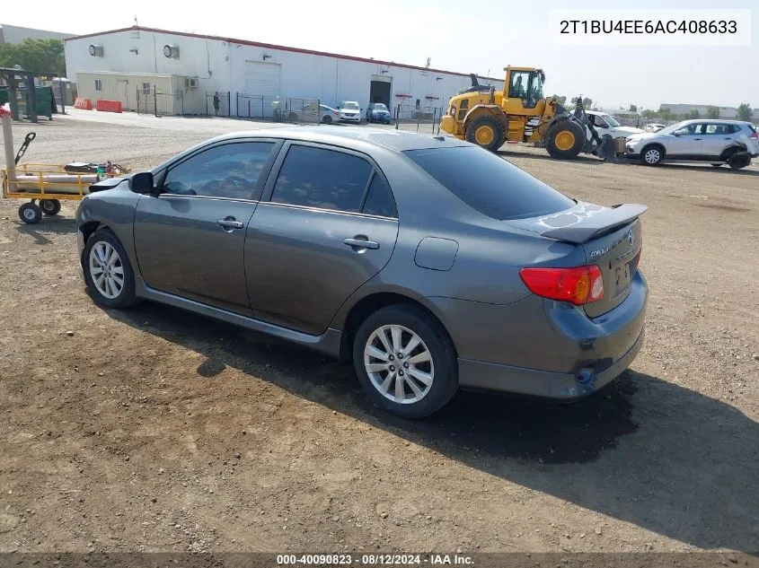 2010 Toyota Corolla S VIN: 2T1BU4EE6AC408633 Lot: 40090823