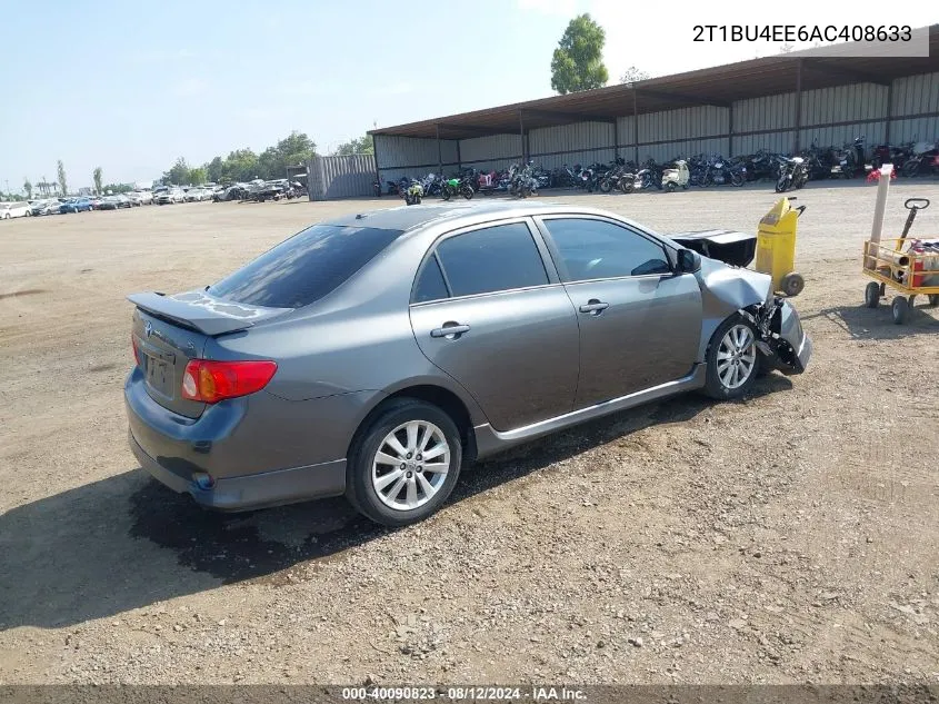 2010 Toyota Corolla S VIN: 2T1BU4EE6AC408633 Lot: 40090823