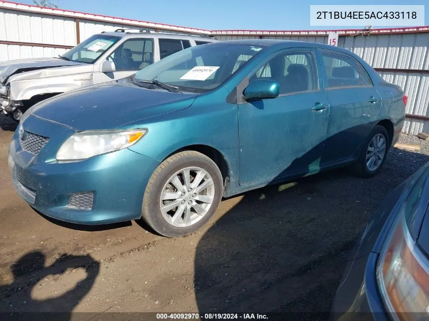 2010 Toyota Corolla Le VIN: 2T1BU4EE5AC433118 Lot: 40092970