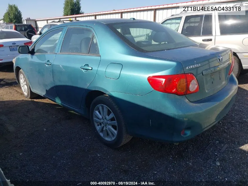 2010 Toyota Corolla Le VIN: 2T1BU4EE5AC433118 Lot: 40092970