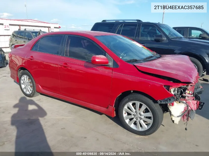 2010 Toyota Corolla S VIN: 2T1BU4EEXAC357685 Lot: 40106635