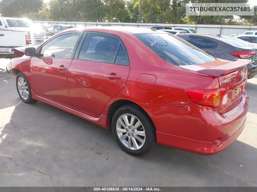 2010 Toyota Corolla S VIN: 2T1BU4EEXAC357685 Lot: 40106635