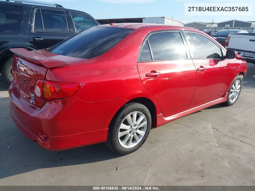 2010 Toyota Corolla S VIN: 2T1BU4EEXAC357685 Lot: 40106635