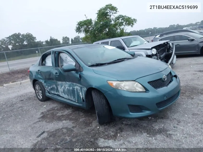 2010 Toyota Corolla Le VIN: 2T1BU4EEXAC519699 Lot: 40108392