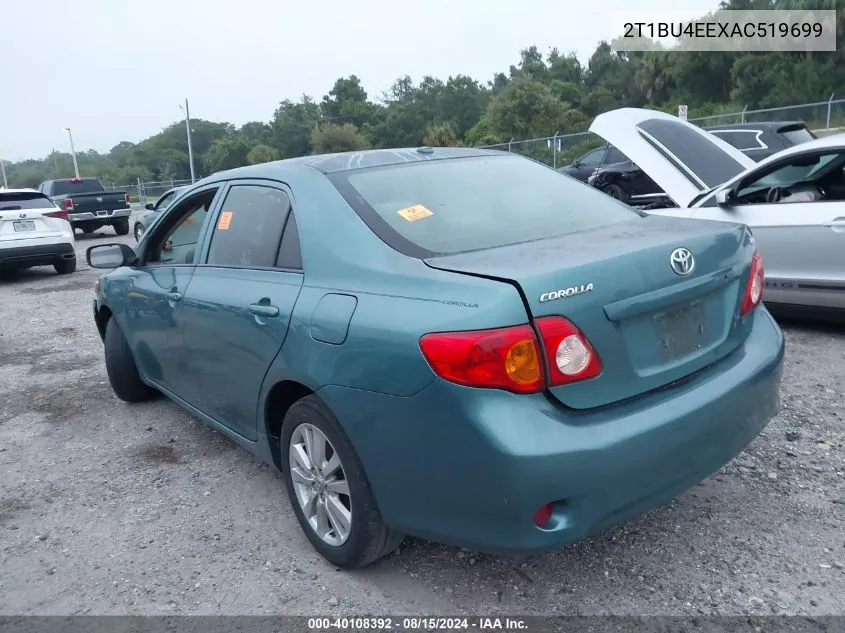 2010 Toyota Corolla Le VIN: 2T1BU4EEXAC519699 Lot: 40108392