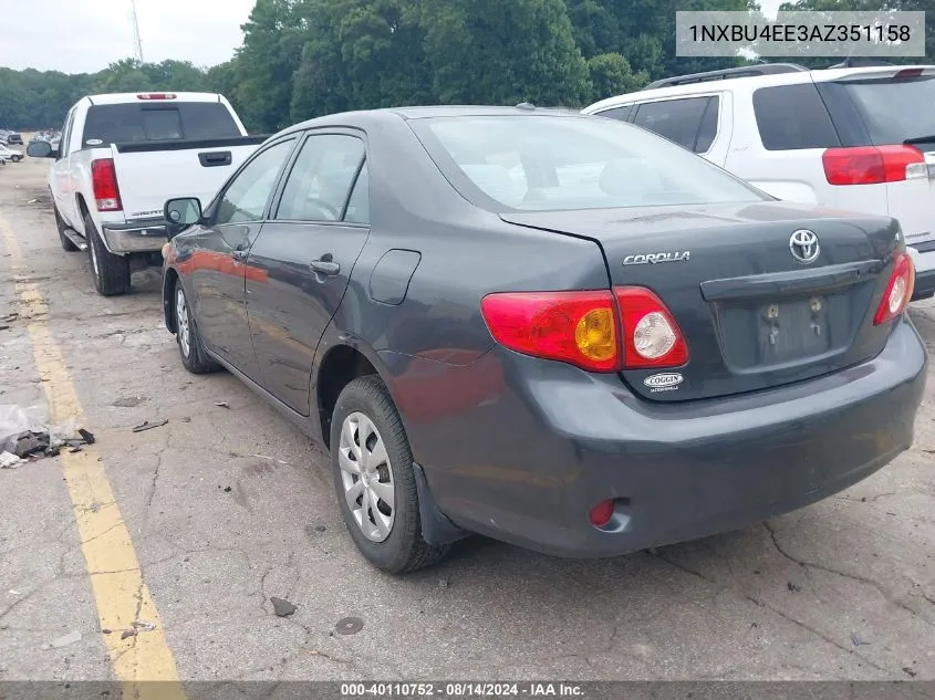 2010 Toyota Corolla Le VIN: 1NXBU4EE3AZ351158 Lot: 40110752