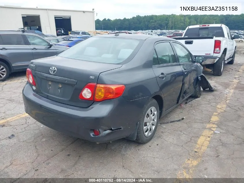 2010 Toyota Corolla Le VIN: 1NXBU4EE3AZ351158 Lot: 40110752