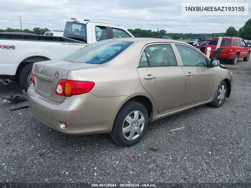 2010 Toyota Corolla Le VIN: 1NXBU4EE6AZ193155 Lot: 40128544