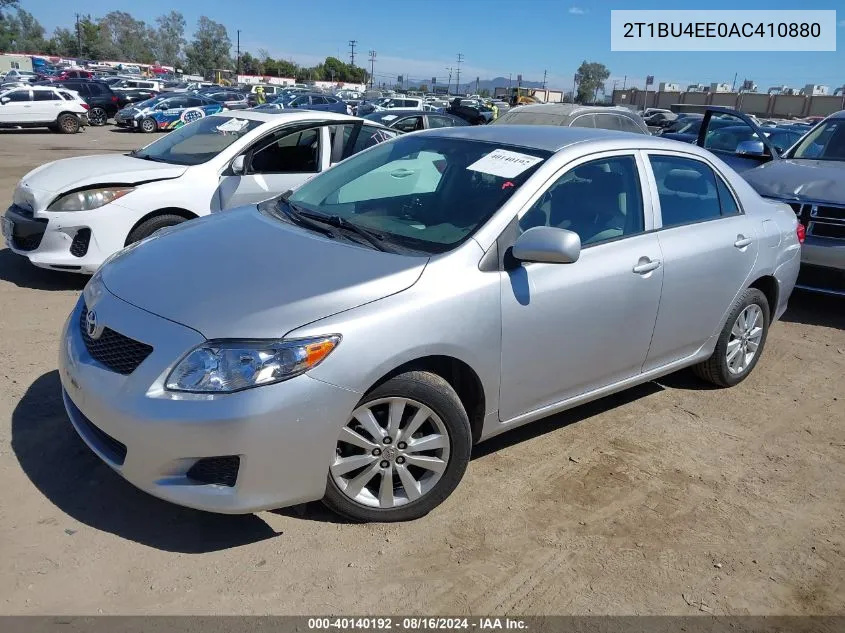 2010 Toyota Corolla Le VIN: 2T1BU4EE0AC410880 Lot: 40140192