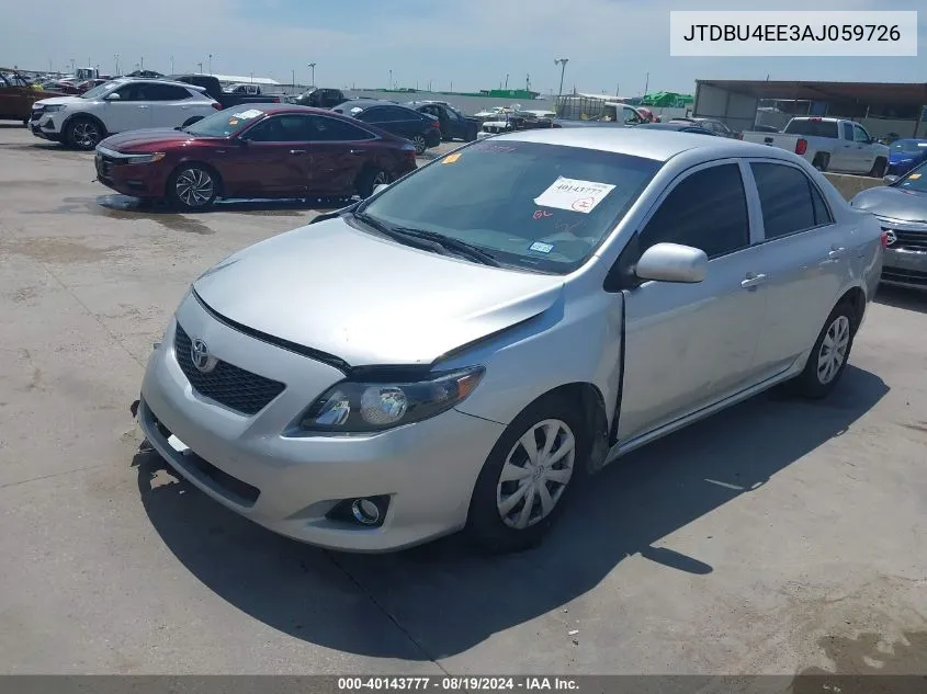 2010 Toyota Corolla Le VIN: JTDBU4EE3AJ059726 Lot: 40143777