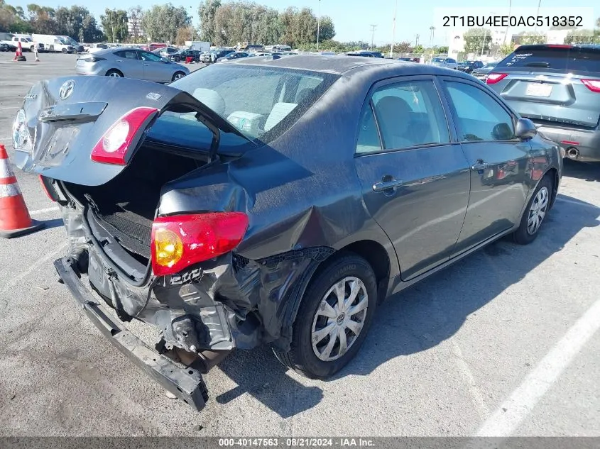 2010 Toyota Corolla Le VIN: 2T1BU4EE0AC518352 Lot: 40147563