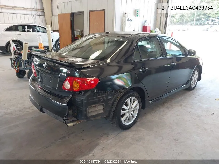 2010 Toyota Corolla S VIN: 2T1BU4EE3AC438754 Lot: 40187794