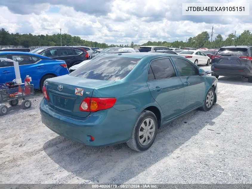 2010 Toyota Corolla Le VIN: JTDBU4EEXA9105151 Lot: 40206779