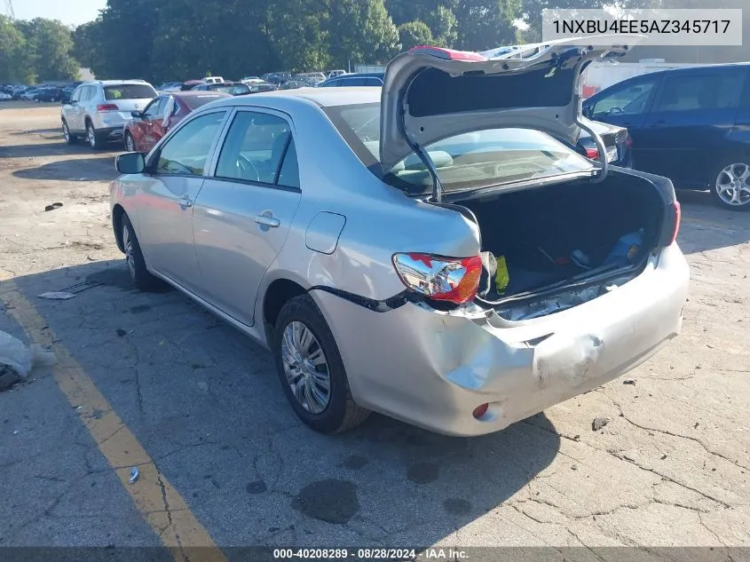 2010 Toyota Corolla Le VIN: 1NXBU4EE5AZ345717 Lot: 40208289