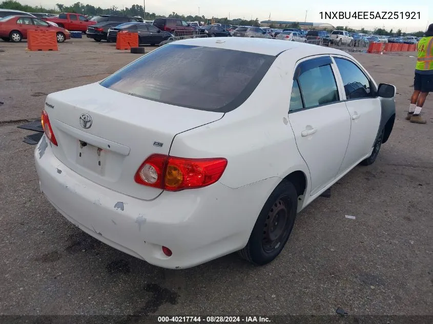 2010 Toyota Corolla Le VIN: 1NXBU4EE5AZ251921 Lot: 40217744