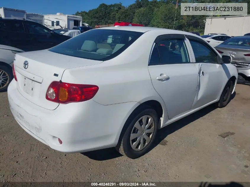 2010 Toyota Corolla Le VIN: 2T1BU4EE3AC231880 Lot: 40248291