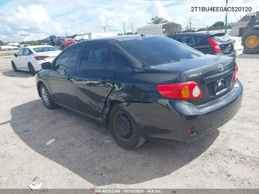 2010 Toyota Corolla S/Le/Xle VIN: 2T1BU4EE0AC520120 Lot: 40252266