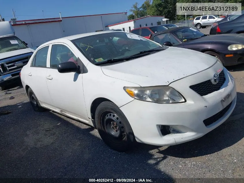 2010 Toyota Corolla VIN: 1NXBU4EE6AZ312189 Lot: 40252412