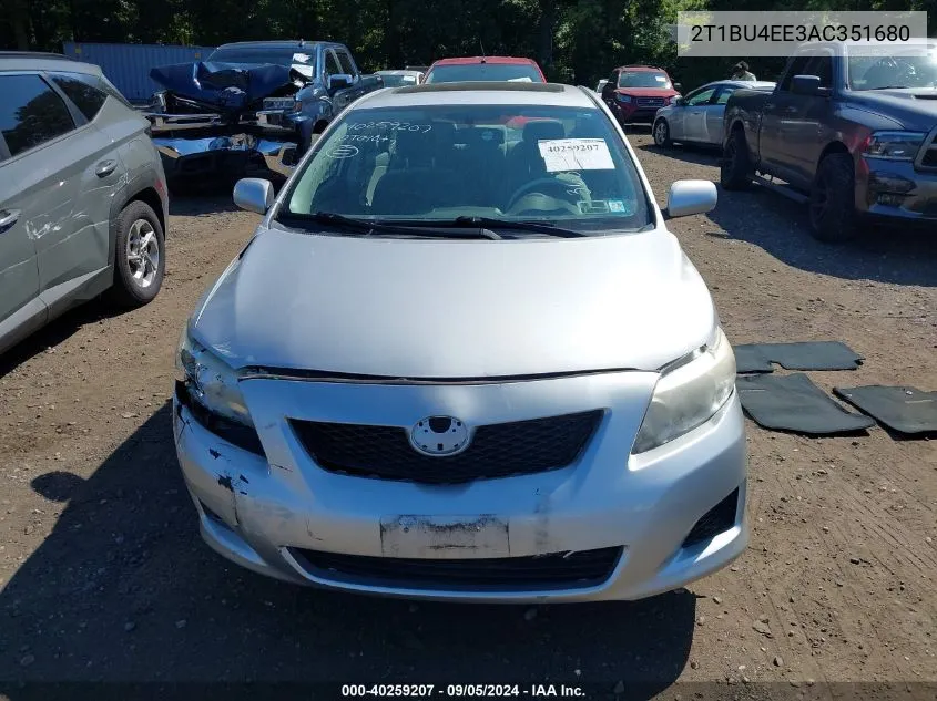 2010 Toyota Corolla S/Le/Xle VIN: 2T1BU4EE3AC351680 Lot: 40259207