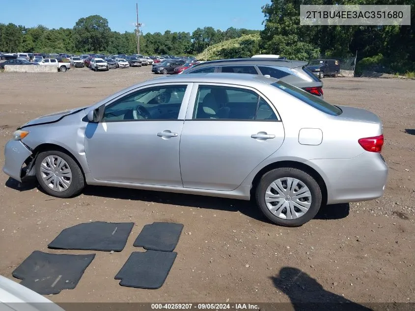 2010 Toyota Corolla S/Le/Xle VIN: 2T1BU4EE3AC351680 Lot: 40259207