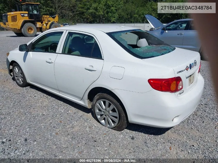 2010 Toyota Corolla Le VIN: 2T1BU4EE0AC348784 Lot: 40275396