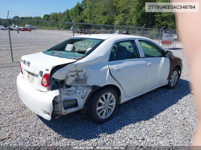 2010 Toyota Corolla Le VIN: 2T1BU4EE0AC348784 Lot: 40275396