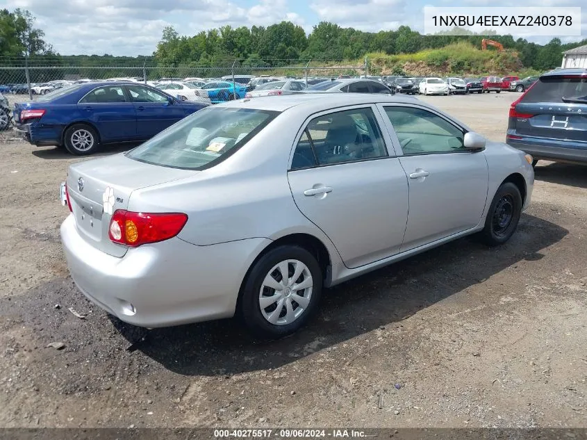 2010 Toyota Corolla Le VIN: 1NXBU4EEXAZ240378 Lot: 40275517