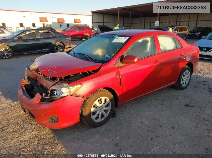 2010 Toyota Corolla Le VIN: 2T1BU4EE8AC383363 Lot: 40276579