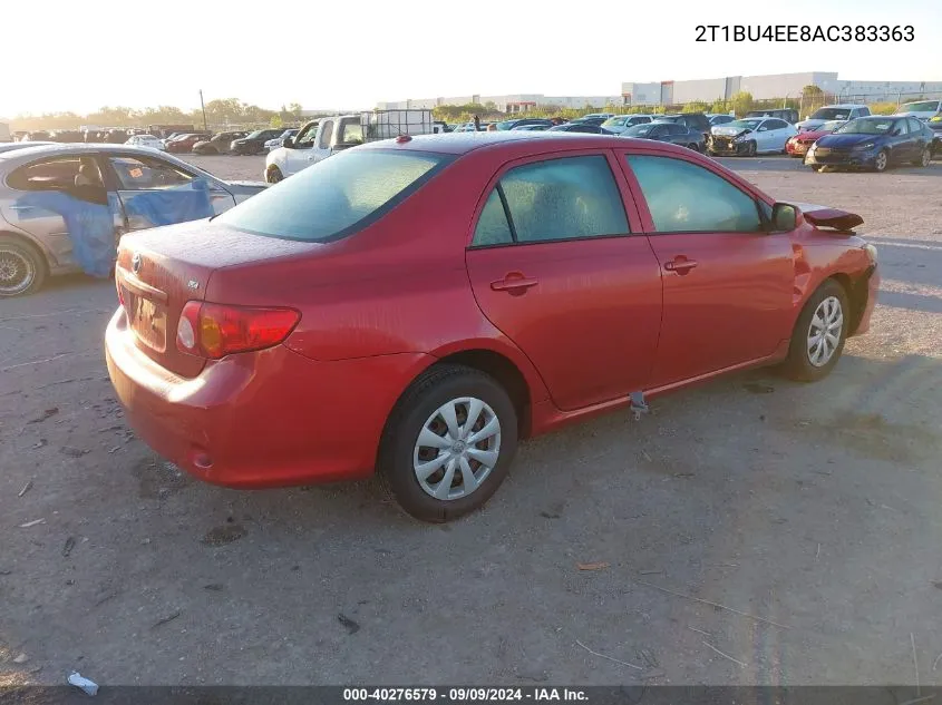 2010 Toyota Corolla Le VIN: 2T1BU4EE8AC383363 Lot: 40276579