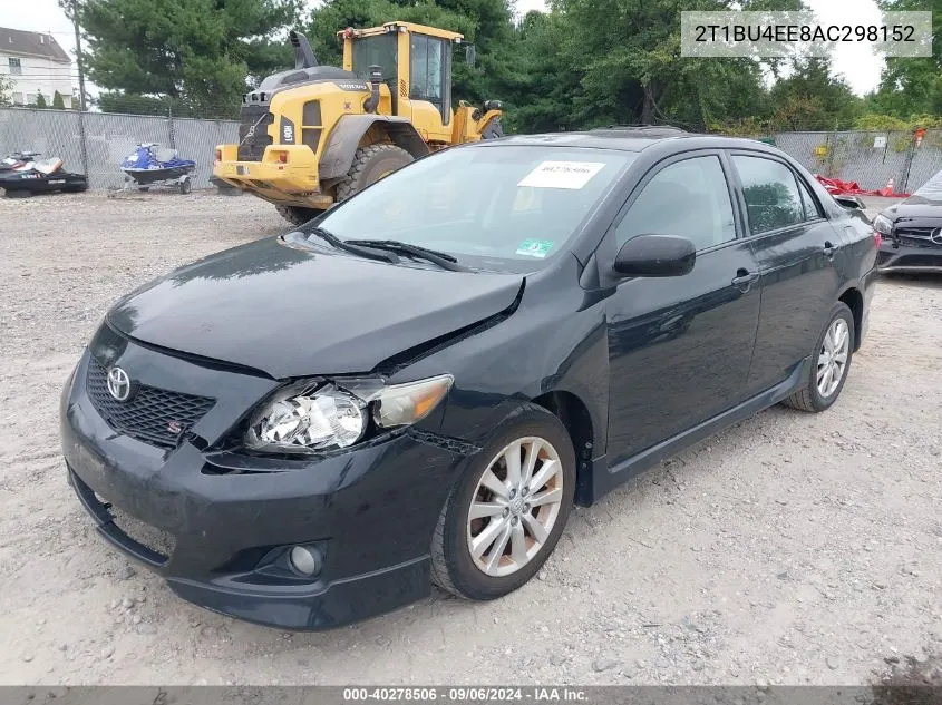 2010 Toyota Corolla S VIN: 2T1BU4EE8AC298152 Lot: 40278506