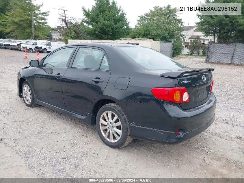 2010 Toyota Corolla S VIN: 2T1BU4EE8AC298152 Lot: 40278506