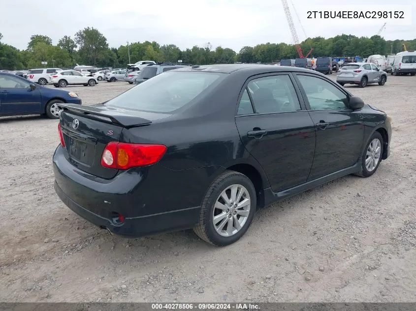 2010 Toyota Corolla S VIN: 2T1BU4EE8AC298152 Lot: 40278506