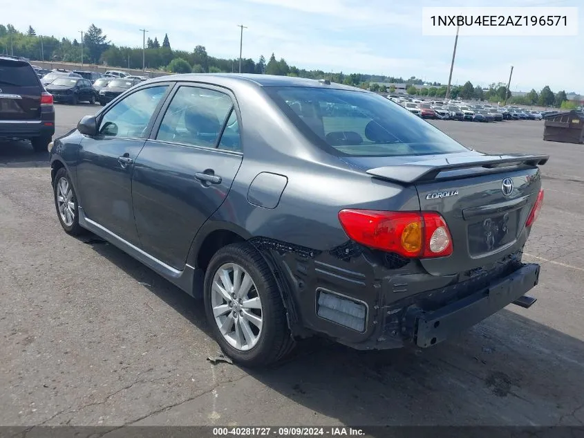 2010 Toyota Corolla S VIN: 1NXBU4EE2AZ196571 Lot: 40281727