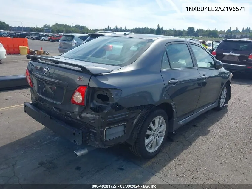 2010 Toyota Corolla S VIN: 1NXBU4EE2AZ196571 Lot: 40281727