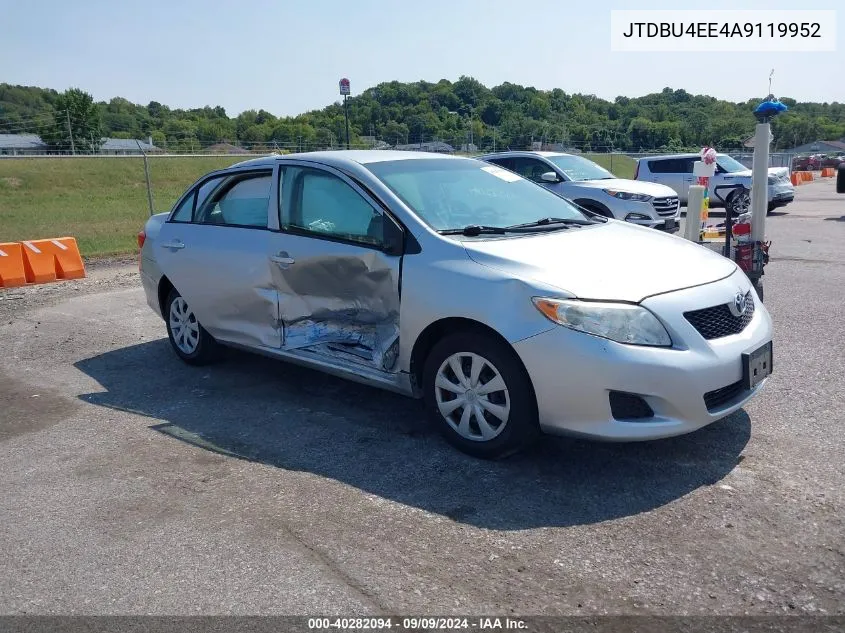 2010 Toyota Corolla Le VIN: JTDBU4EE4A9119952 Lot: 40282094