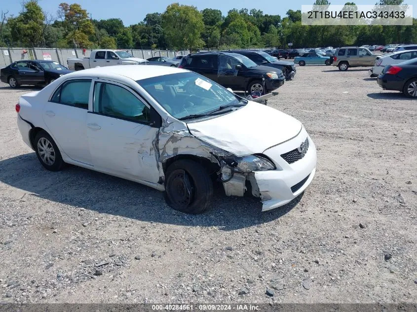 2010 Toyota Corolla Le VIN: 2T1BU4EE1AC343433 Lot: 40284561