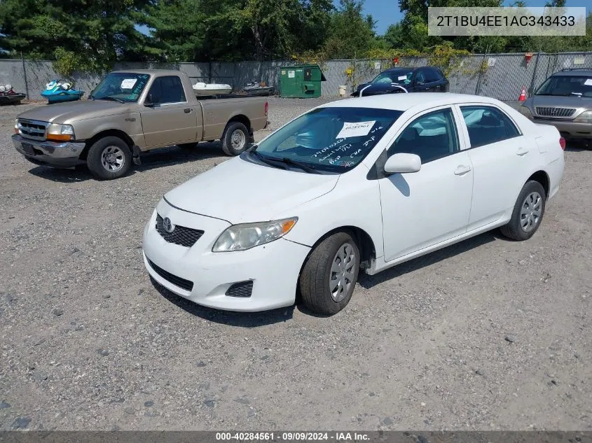 2010 Toyota Corolla Le VIN: 2T1BU4EE1AC343433 Lot: 40284561