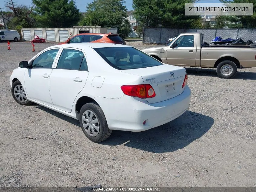 2010 Toyota Corolla Le VIN: 2T1BU4EE1AC343433 Lot: 40284561