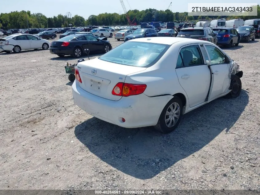 2010 Toyota Corolla Le VIN: 2T1BU4EE1AC343433 Lot: 40284561